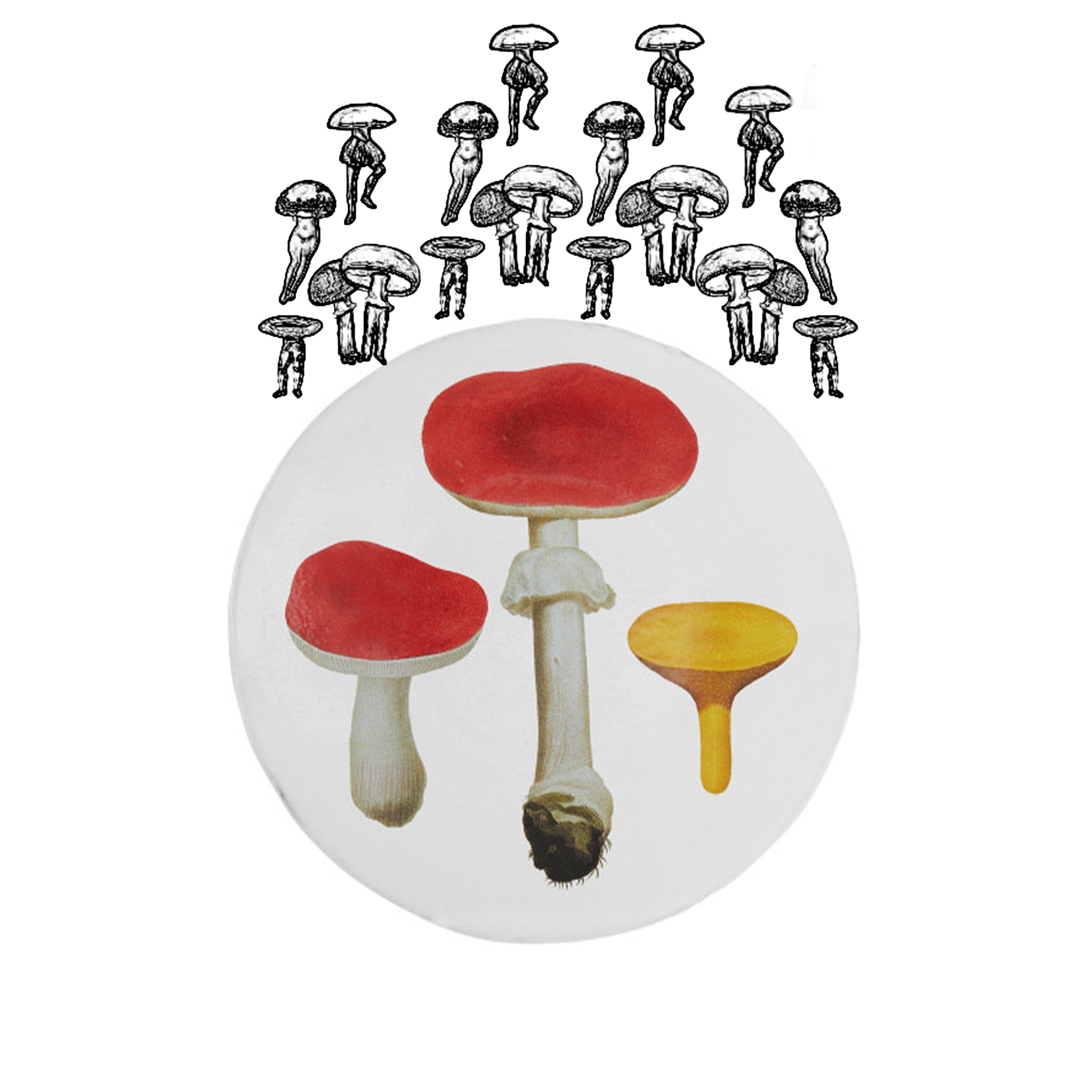 Red Mushroom Dessert Plate by Astier de Villatte, 24cm