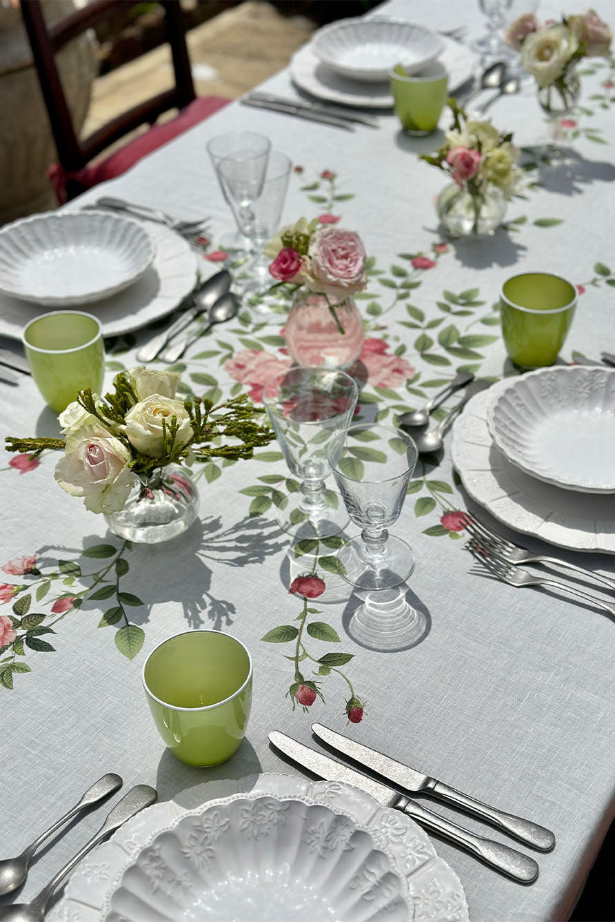 'Rose Trellis' Linen Tablecloth