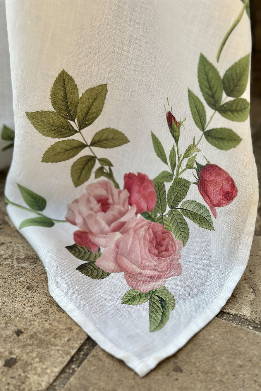 'Rose Trellis' Linen Napkin, 50x50cm