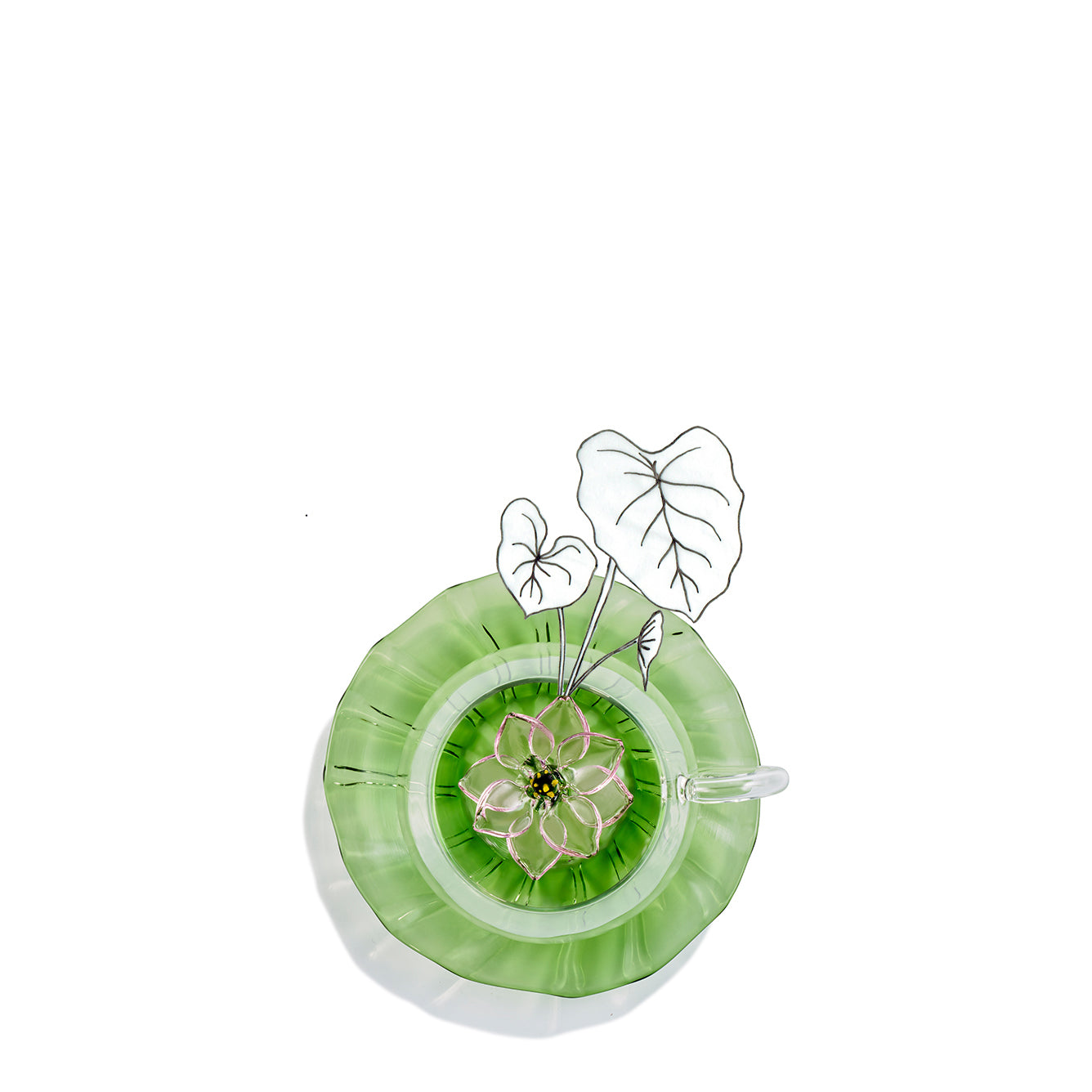 S&B x Casarialto: Handblown Murano Waterlily Tea Cup & Saucer, 15cm