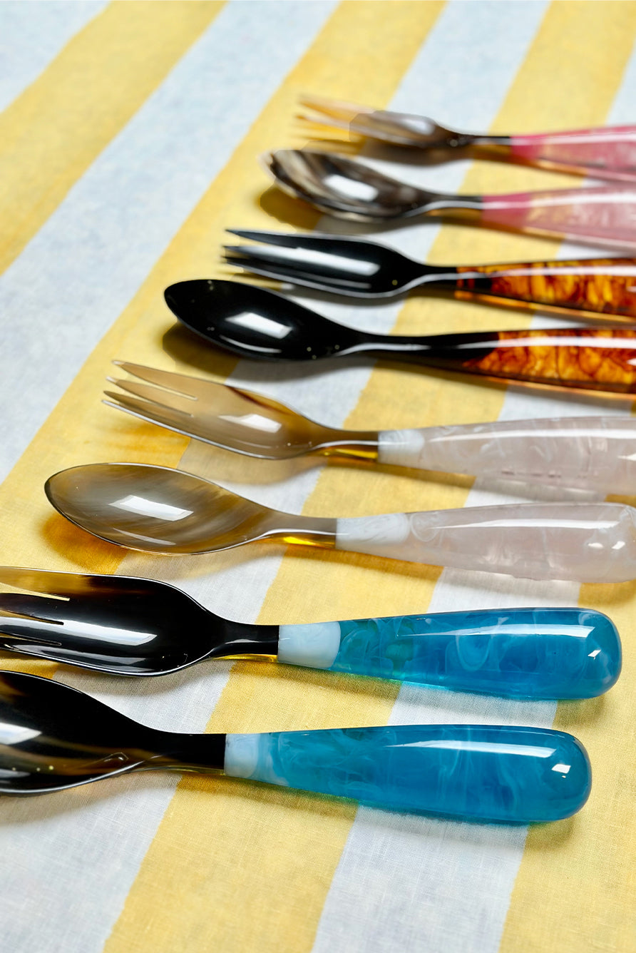 Pair of Resin Salad Servers in Yellow, 33cm