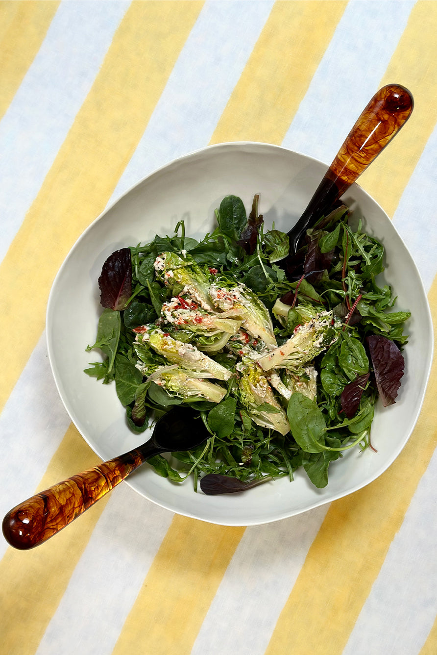 Pair of Resin Salad Servers in Tortoiseshell, 33cm