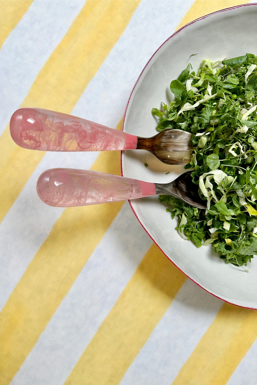 Pair of Resin Salad Servers in Yellow, 33cm