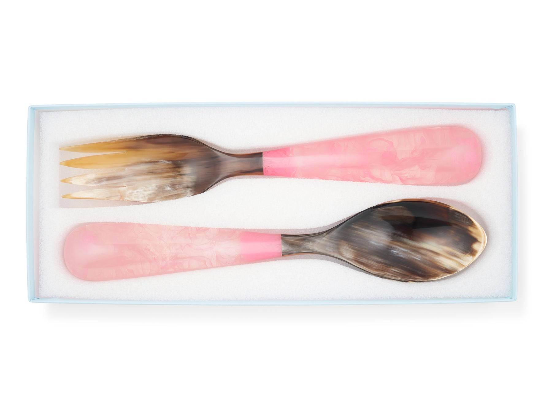 Pair of Resin Salad Servers in Pink, 33cm