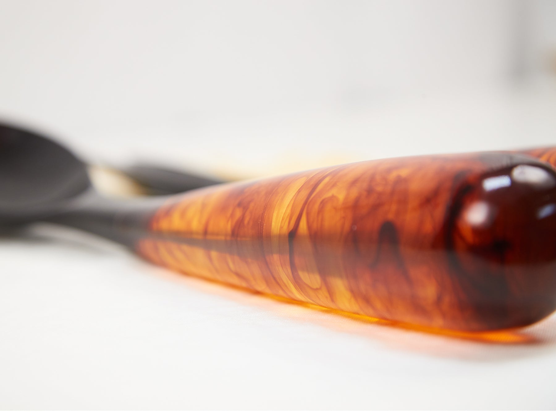 Pair of Resin Salad Servers in Tortoiseshell, 33cm