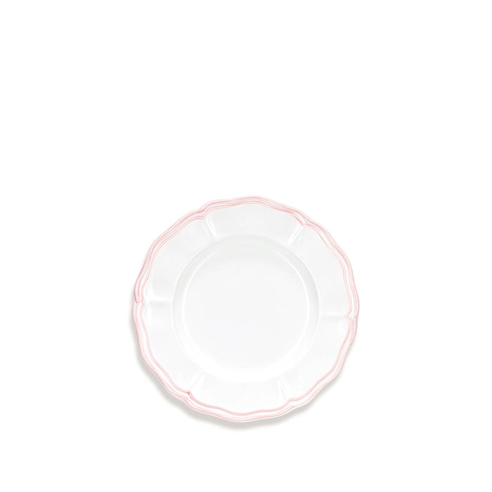 Scalloped Side Plate With Pink Double Rim, 21cm
