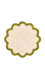 Scallop Border Sinamay Placemat in Green, 40cm
