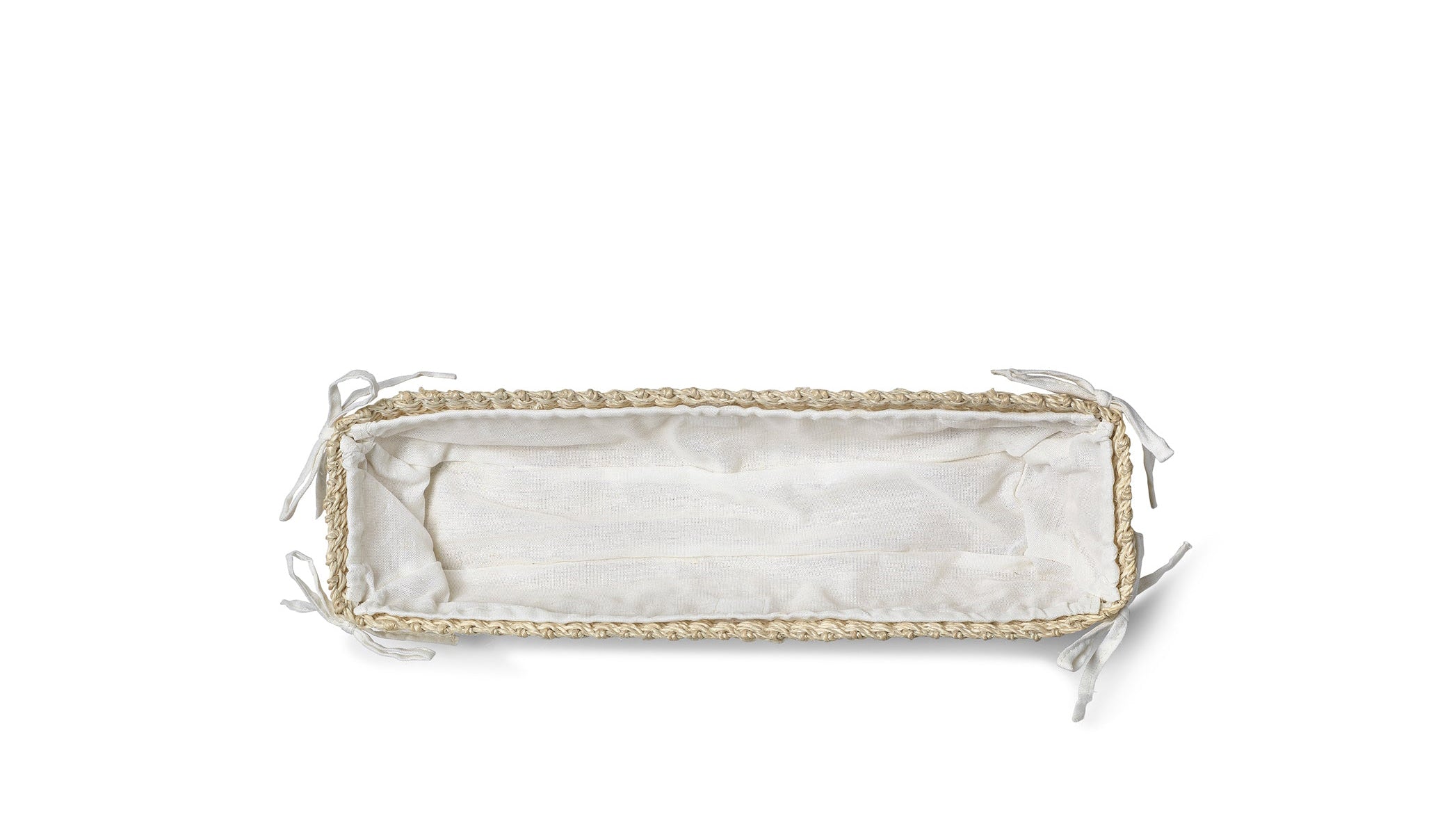 Abaca Woven Bread Basket in Cream