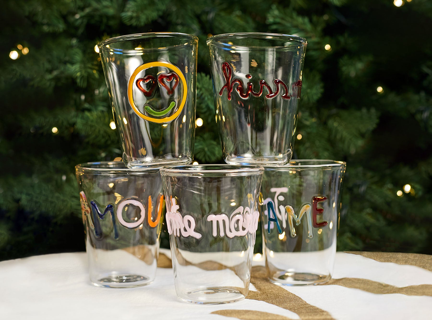 Handblown Glass 'Happy' Mood Tumbler