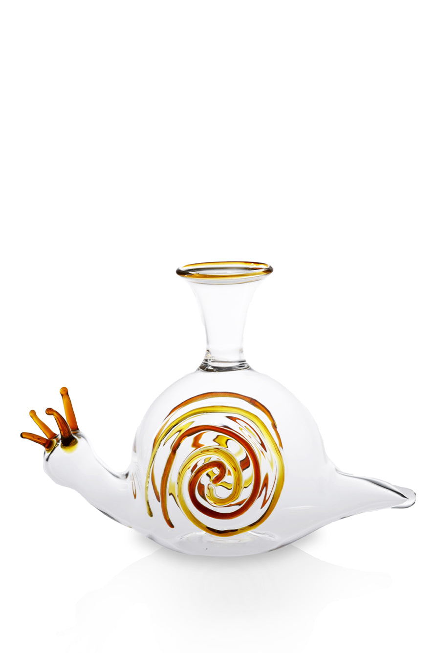Handblown Glass Snail Decanter, 24cm