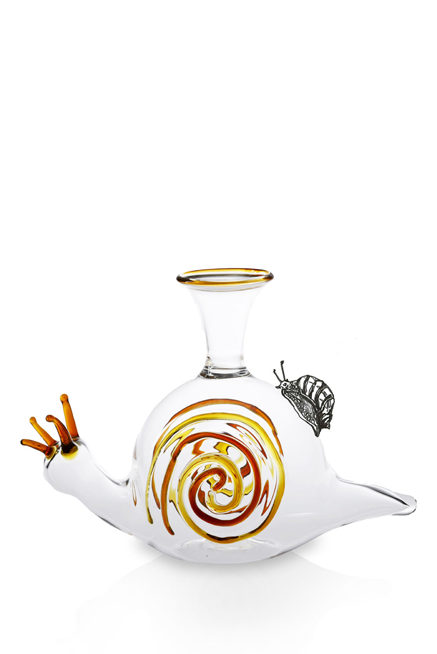 Handblown Glass Snail Decanter, 24cm