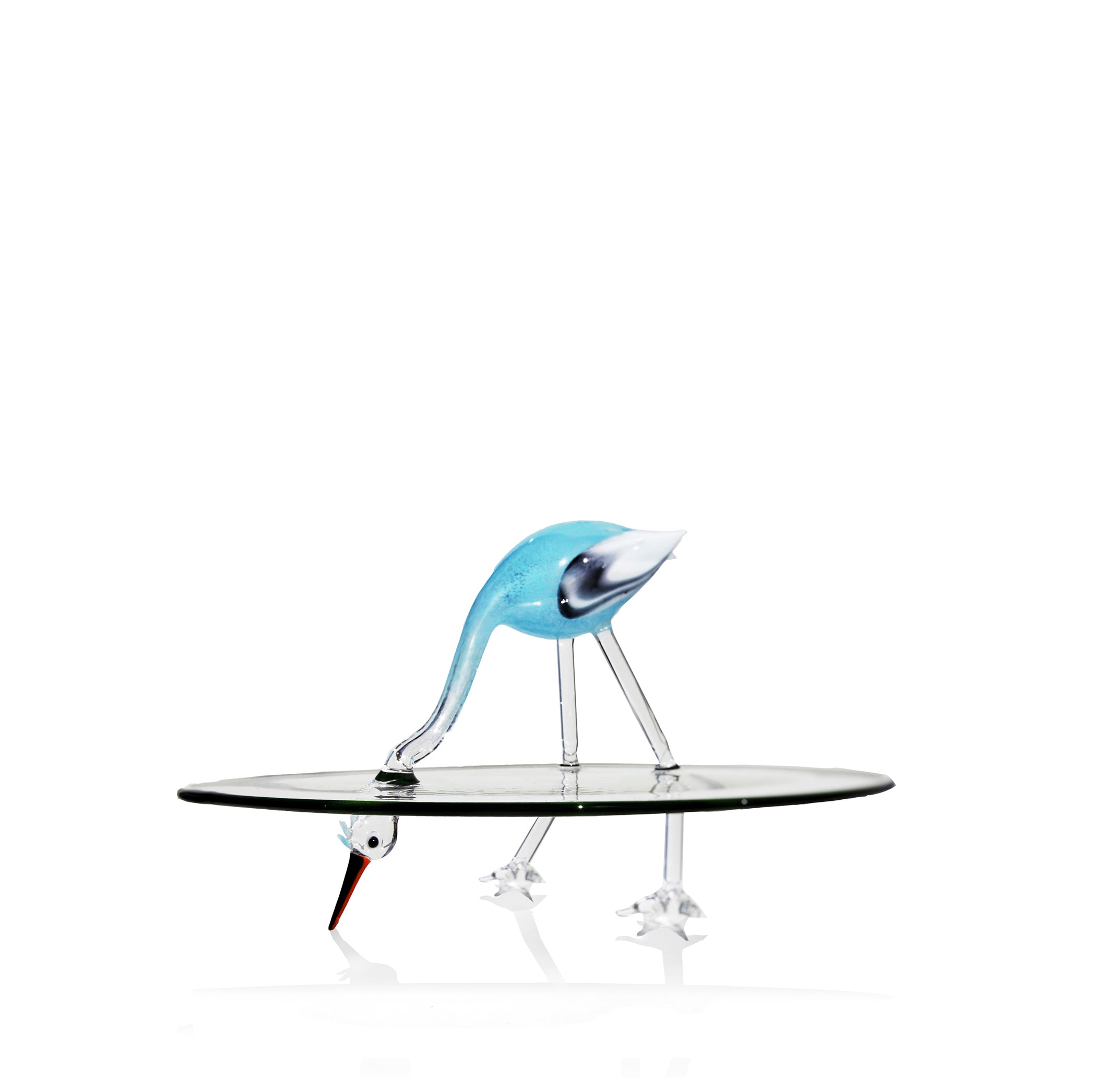 Handblown Glass Stork Cake Stand, 30cm