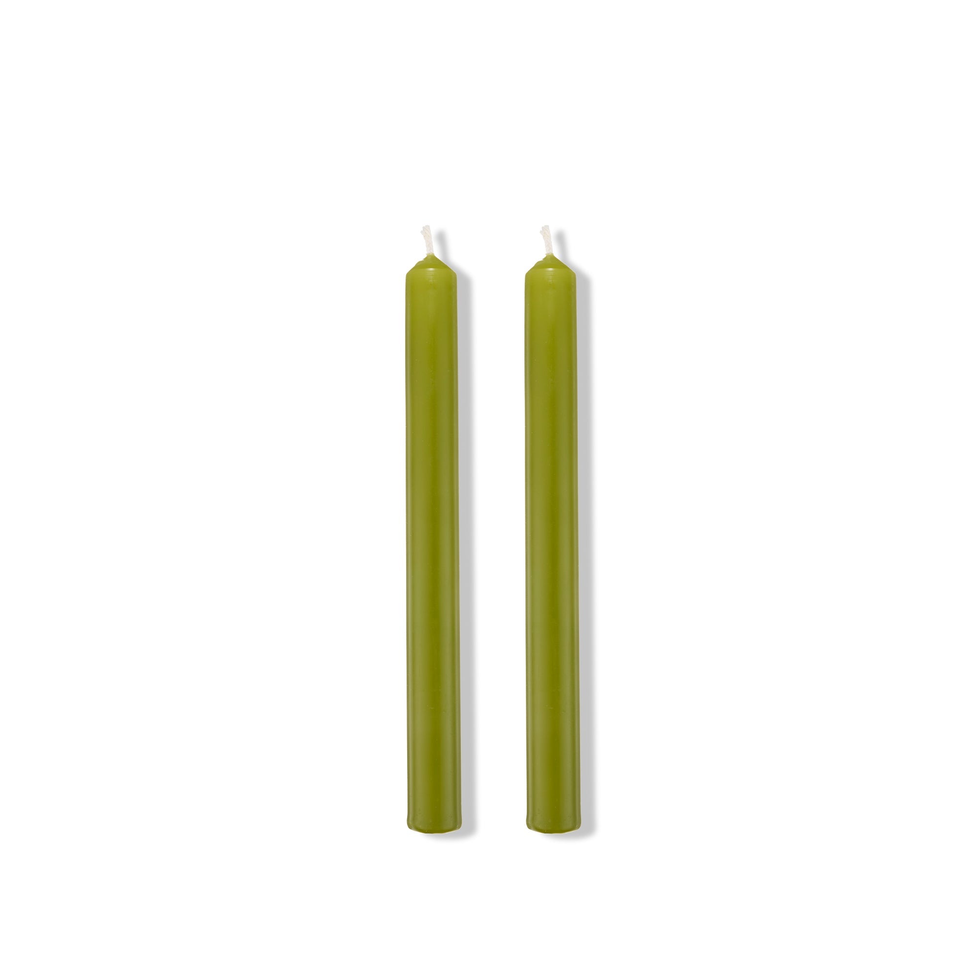 S&B Set of 2 Straight Candles in Olive Green, 25cm