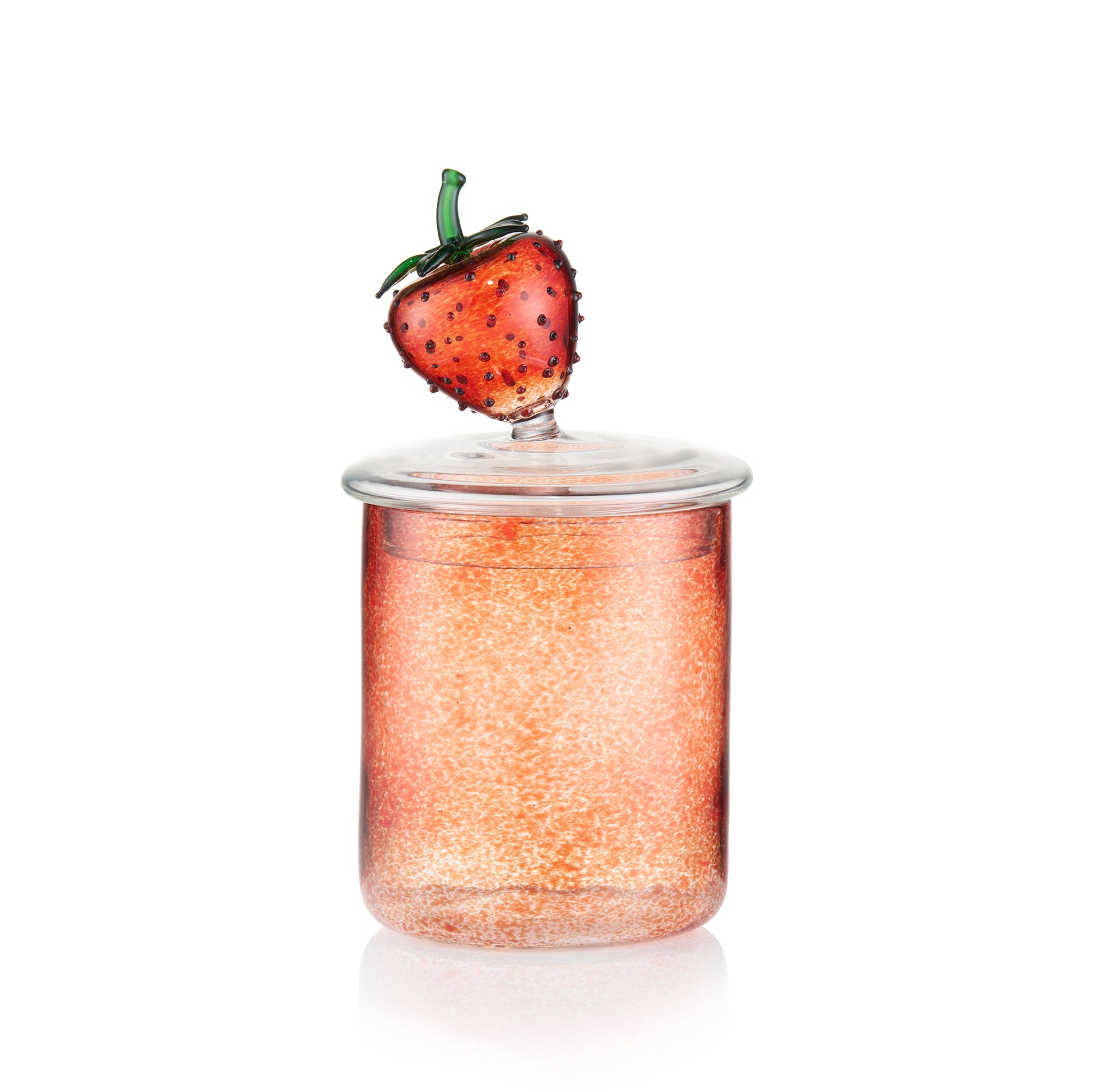 Exclusive Handblown Glass Strawberry Jar, 17cm