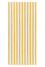 'Stripe' Linen Tablecloth in White & Yellow