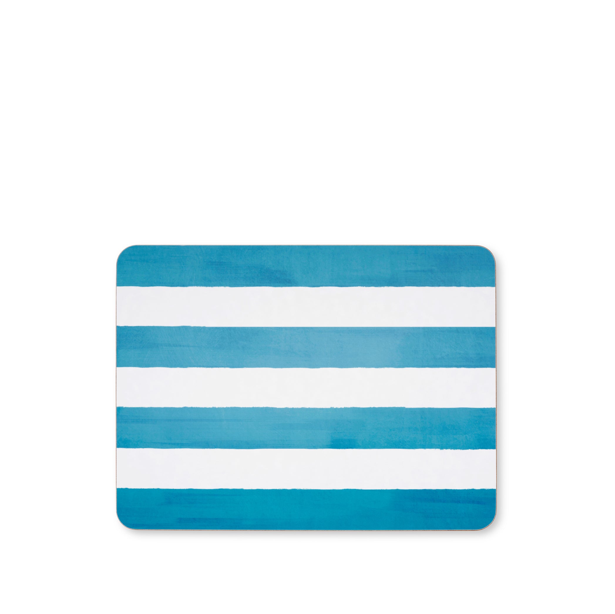 'Stripe' Cork-Backed Placemat in Sky Blue, 29 x 38cm