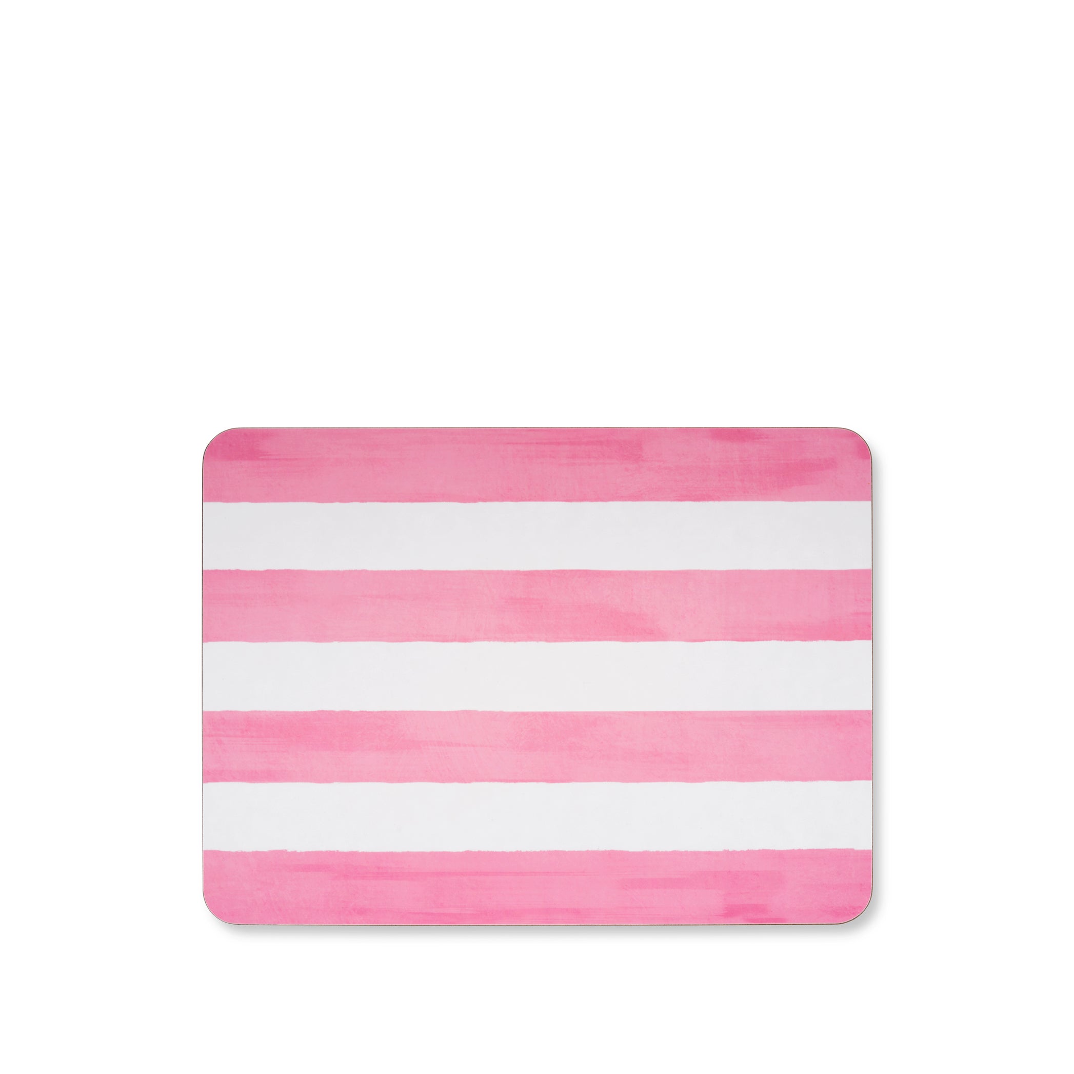 'Stripe' Cork-Backed Placemat in Rose Pink, 29 x 38cm