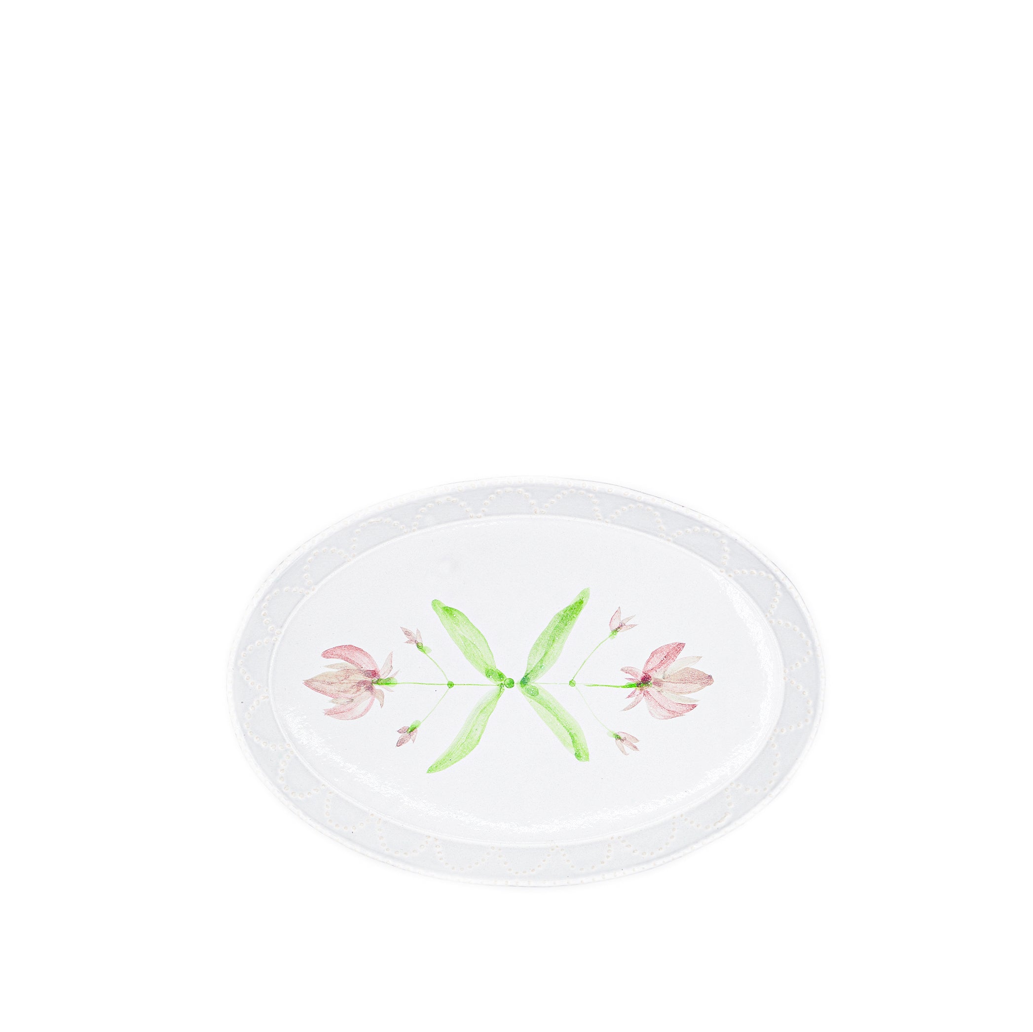 Exclusive Light Pink Cyclamen 'Bloom' Platter, 22cm x 32cm
