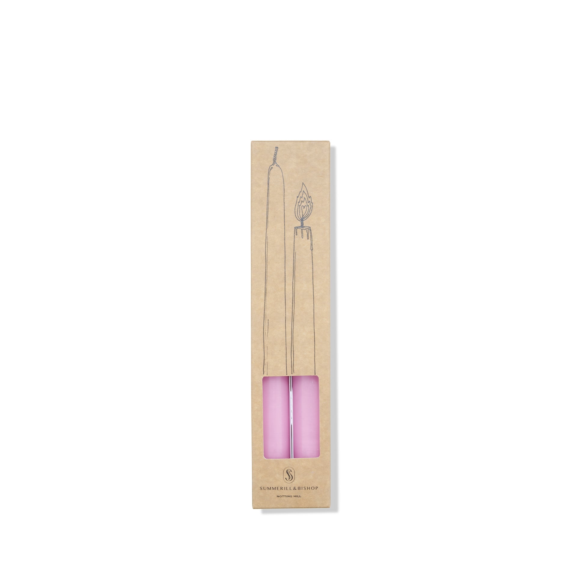 S&B Set of 2 Tapered Candles in Pink, 25cm