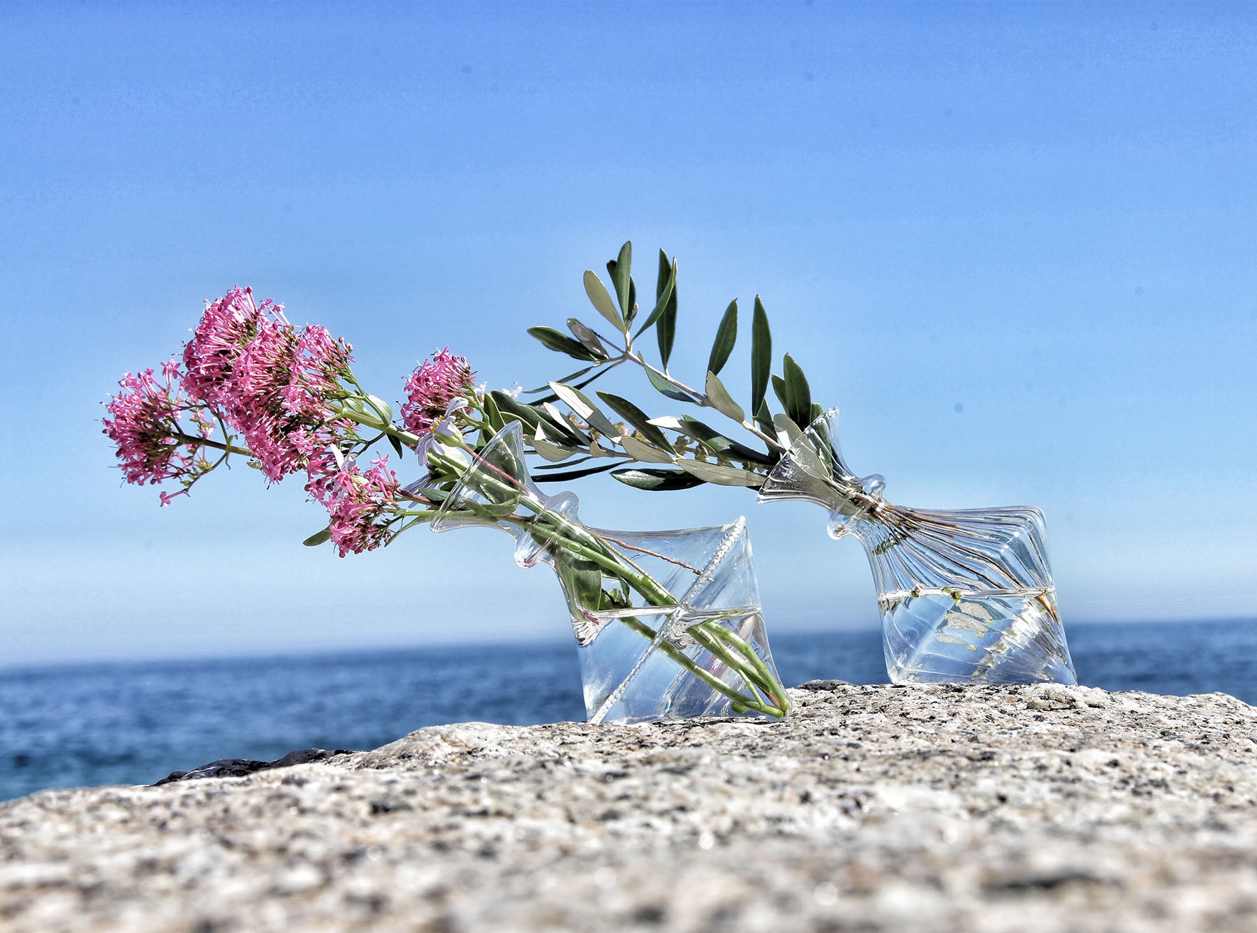 Handblown Glass Mia Bud Flower Vase, 17cm