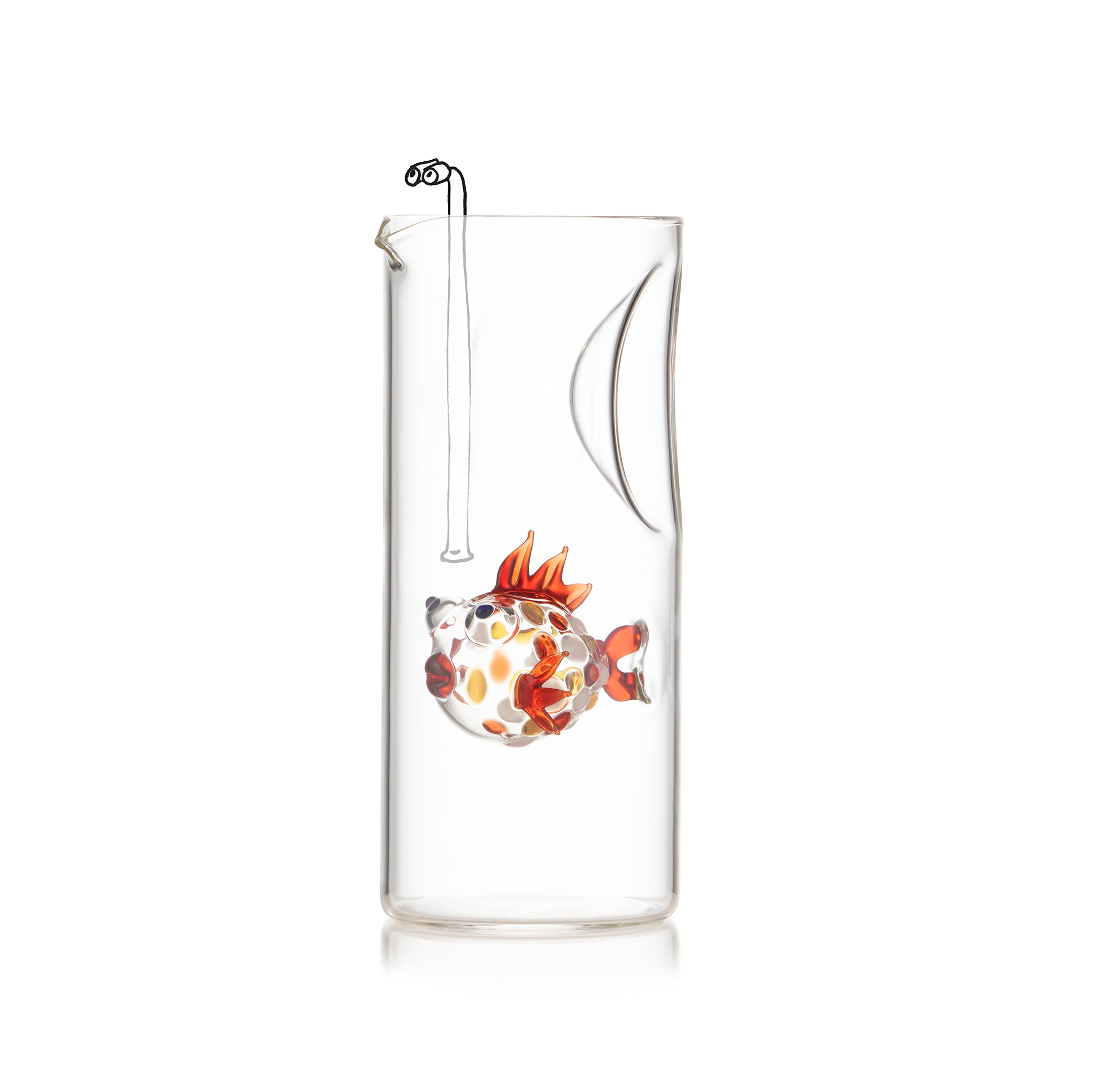 Handblown Glass Tropical Fish Carafe, 24.5cm