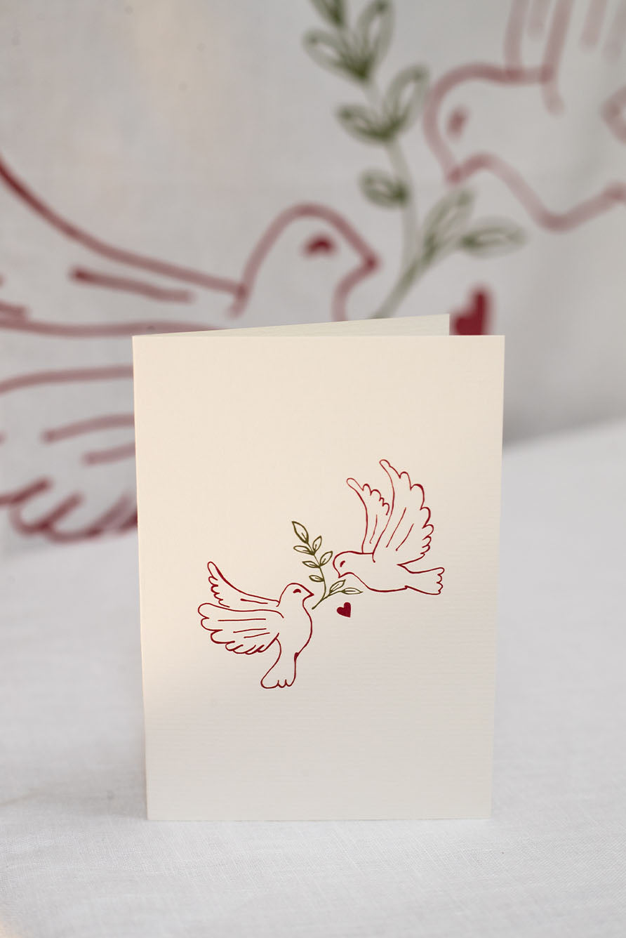 'Red Doves' Greeting Card, 15cm x 10cm (A6)