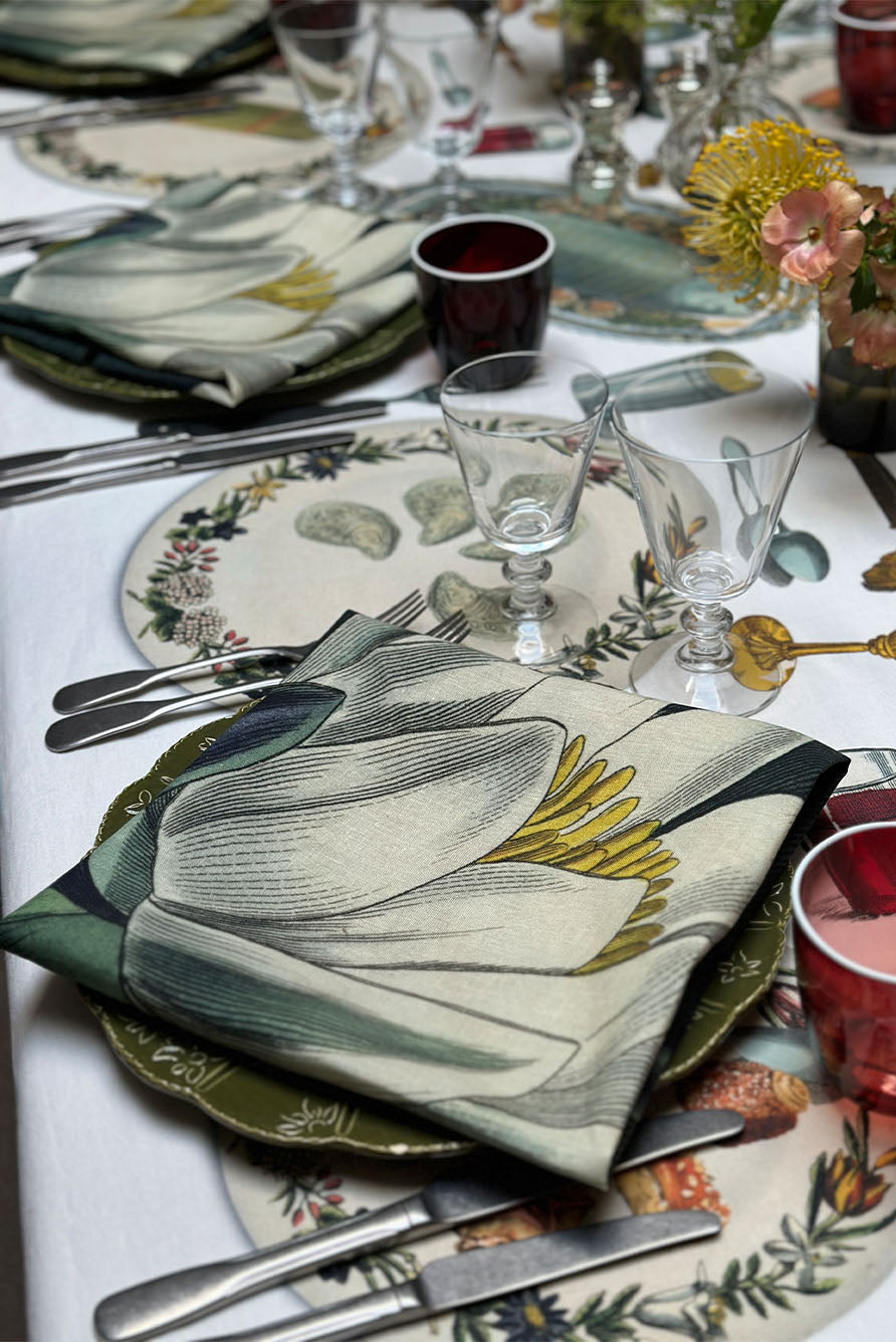 S&B x John Derian 'Water Lily' Linen Napkin, 50x50cm