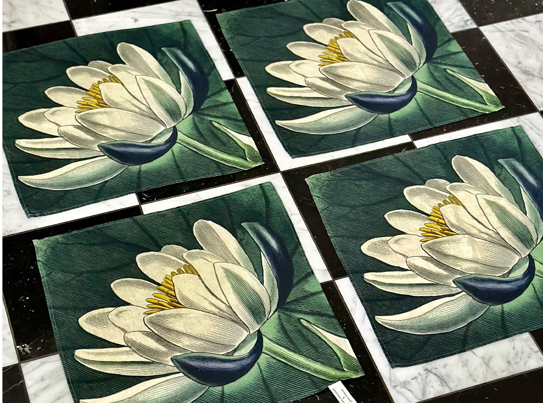 S&B x John Derian 'Water Lily' Linen Napkin, 50x50cm