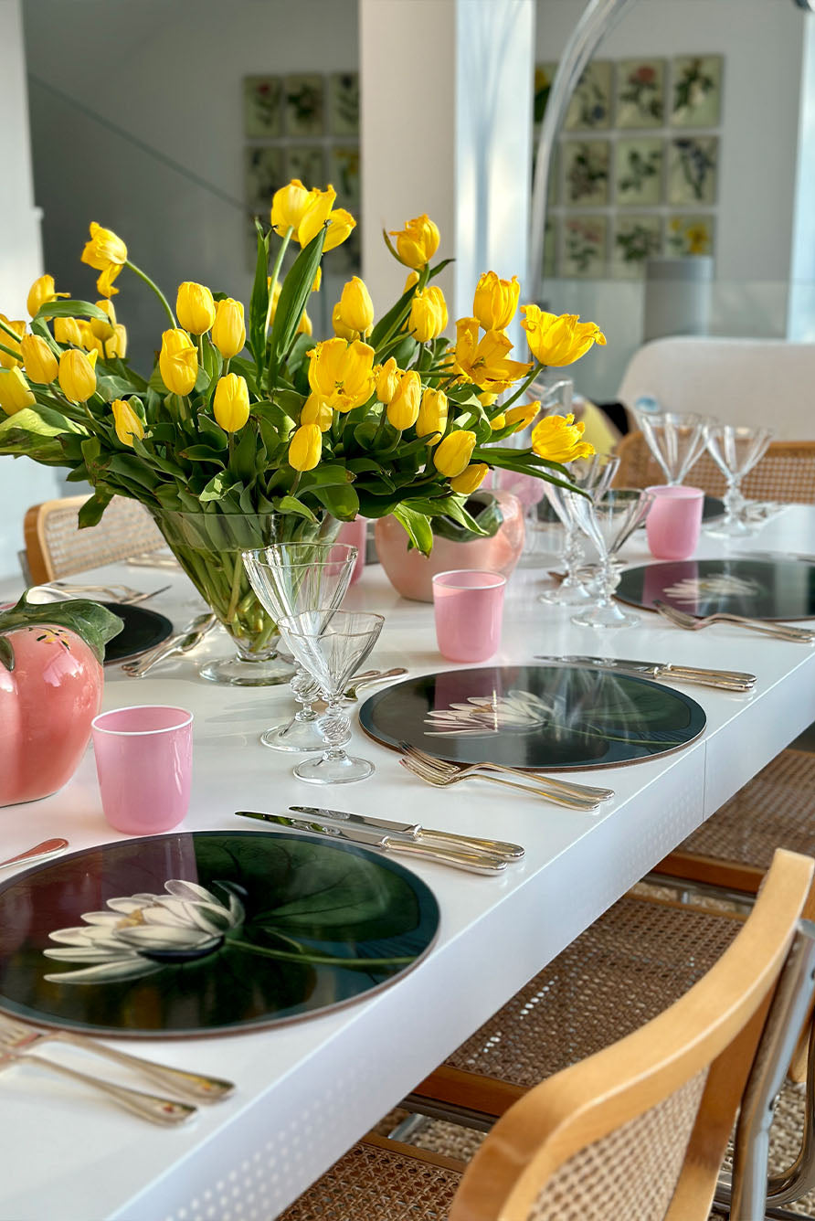 S&B x John Derian 'Water Lily' Round Cork-Backed Placemat, 34cm