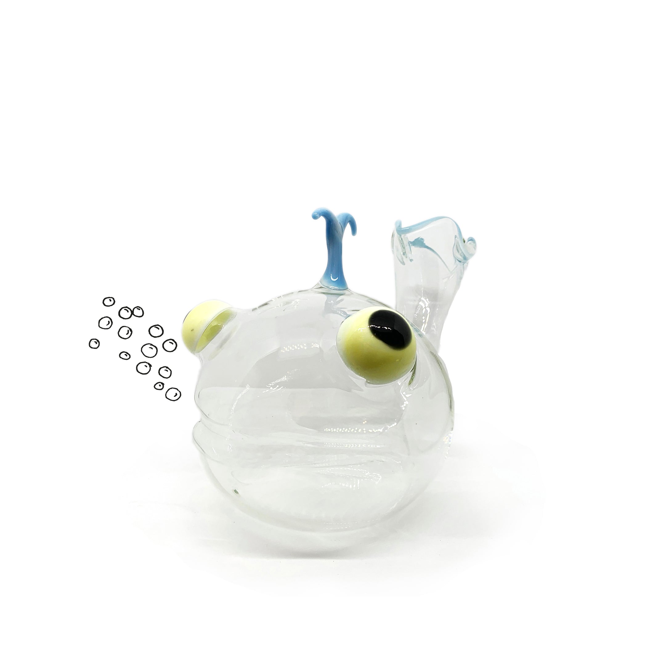 Handblown Glass Whale Decanter, 21cm