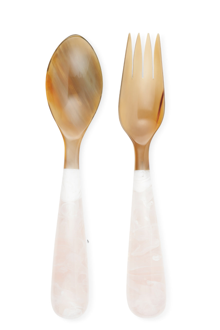 Pair of Resin Salad Servers in White, 33cm