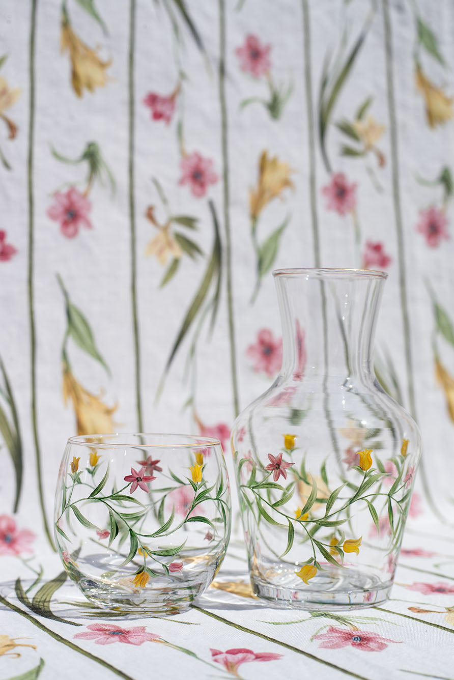 'Gladioli' Bedside Carafe & Tumbler Set