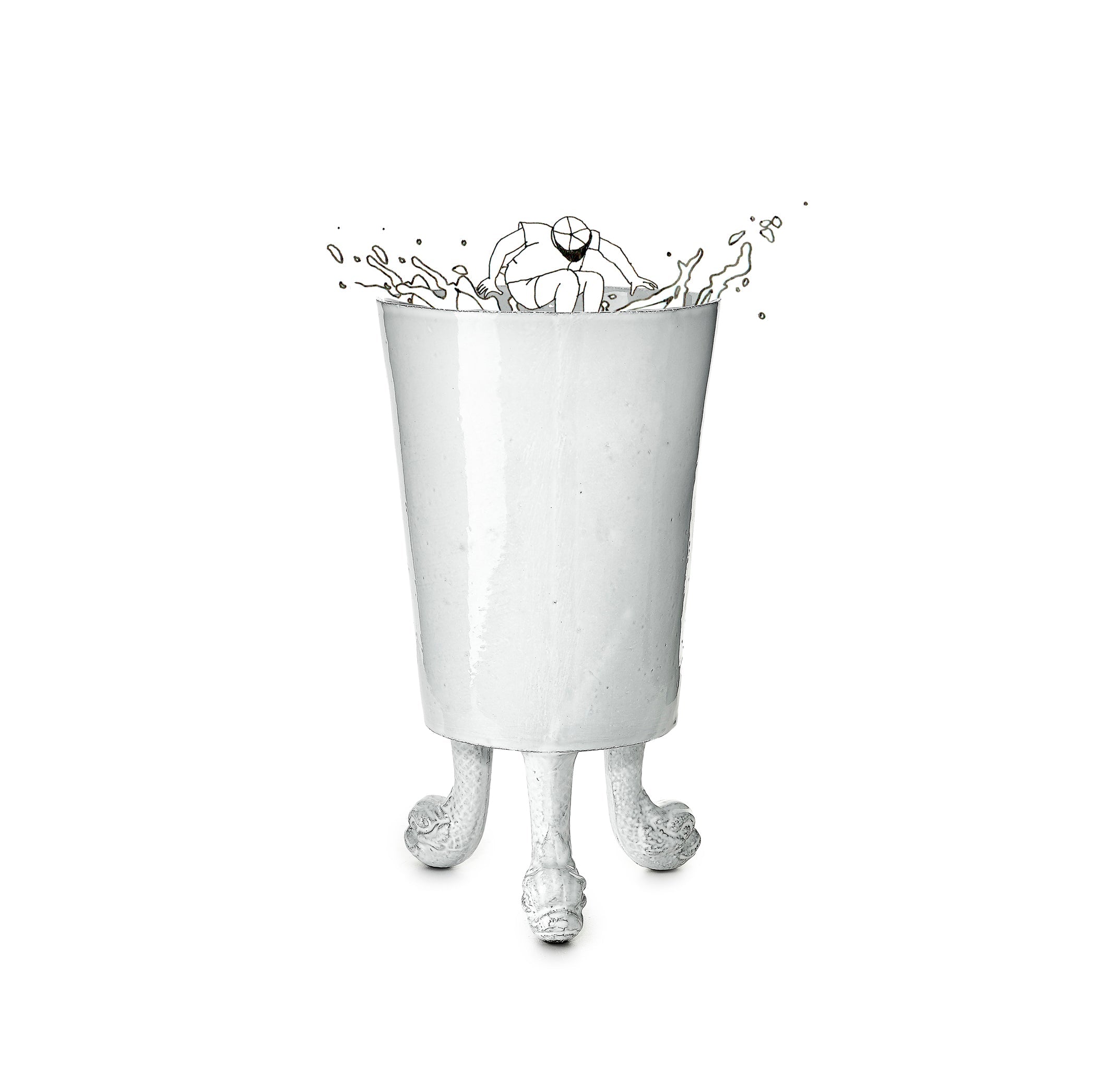 Dragon Vase with Three Feet by Astier de Villatte, 30cm