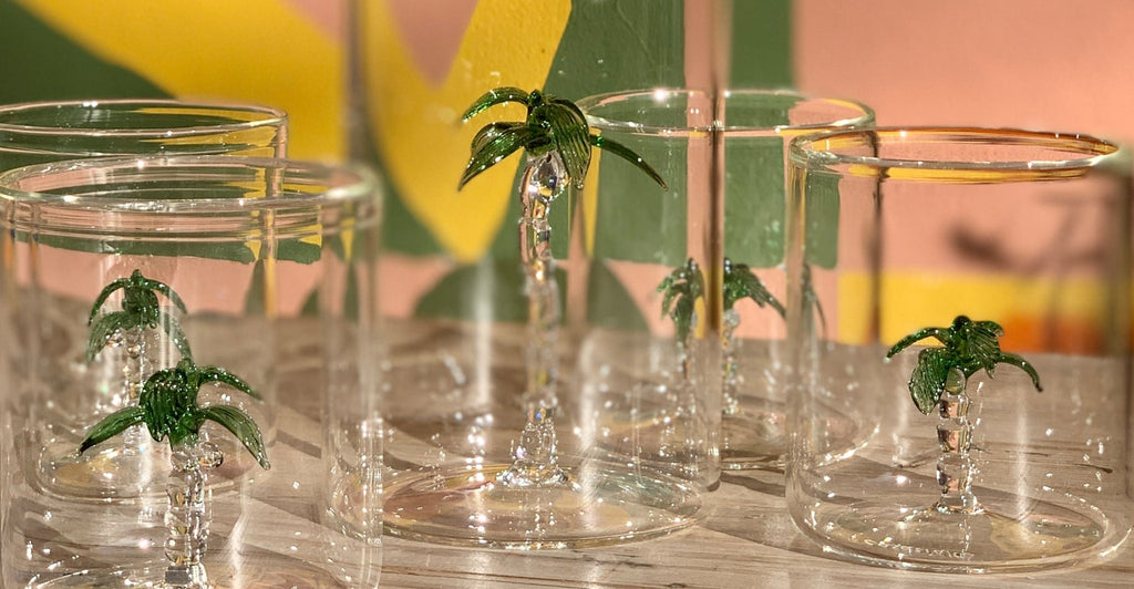 Handblown Murano Palm Tree Glass