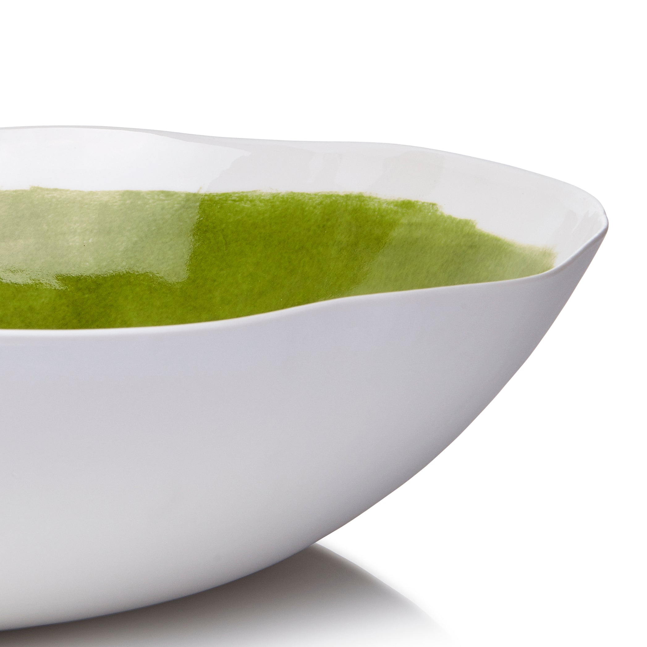 Summerill & Bishop Handmade 43cm Porcelain Extra Large Salad Bowl with Green Glaze