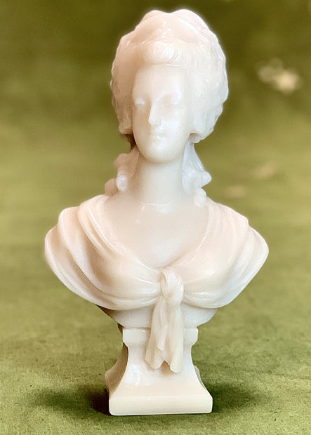 Marie Antoinette Carved Wax Bust in Stone, 22cm