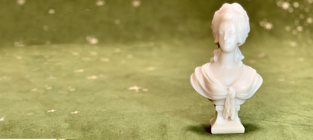 Marie Antoinette Carved Wax Bust in Stone, 22cm