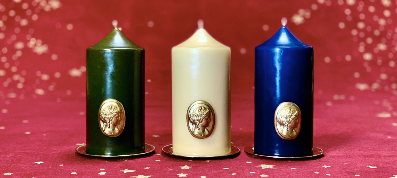 Set of Six Madeleine Candles in Burgundy, 20cm