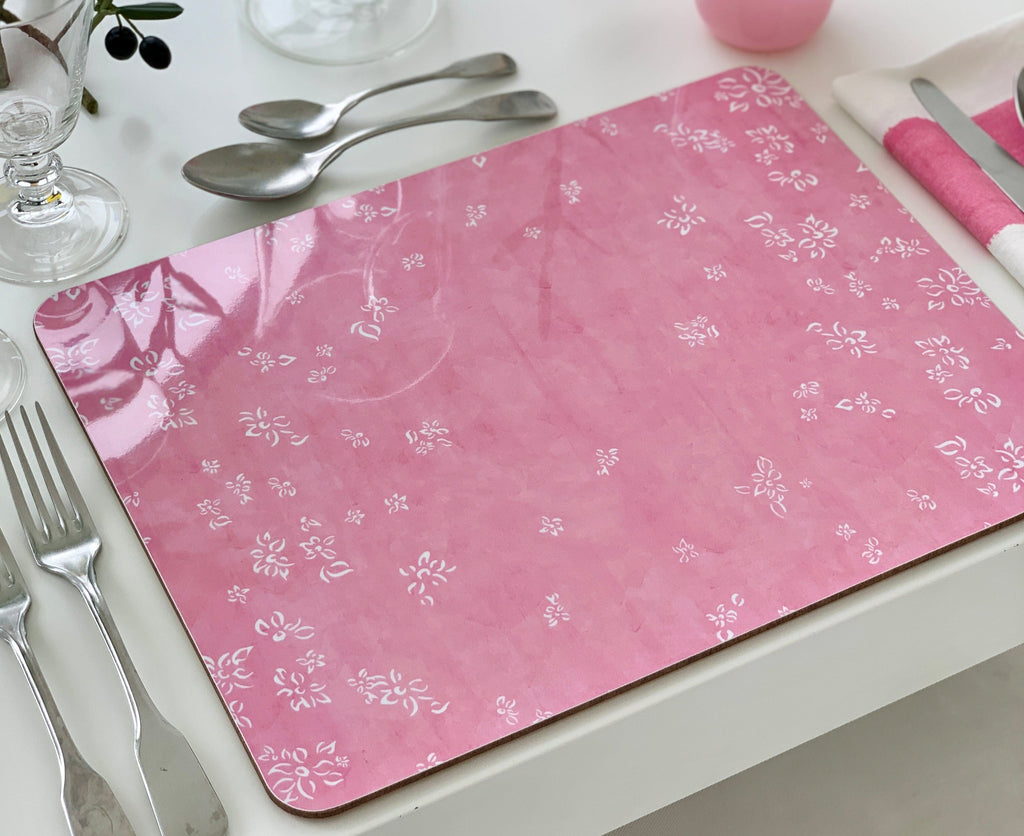 Falling Flower Cork-Backed Placemat in Lemon Yellow, 29 x 38cm