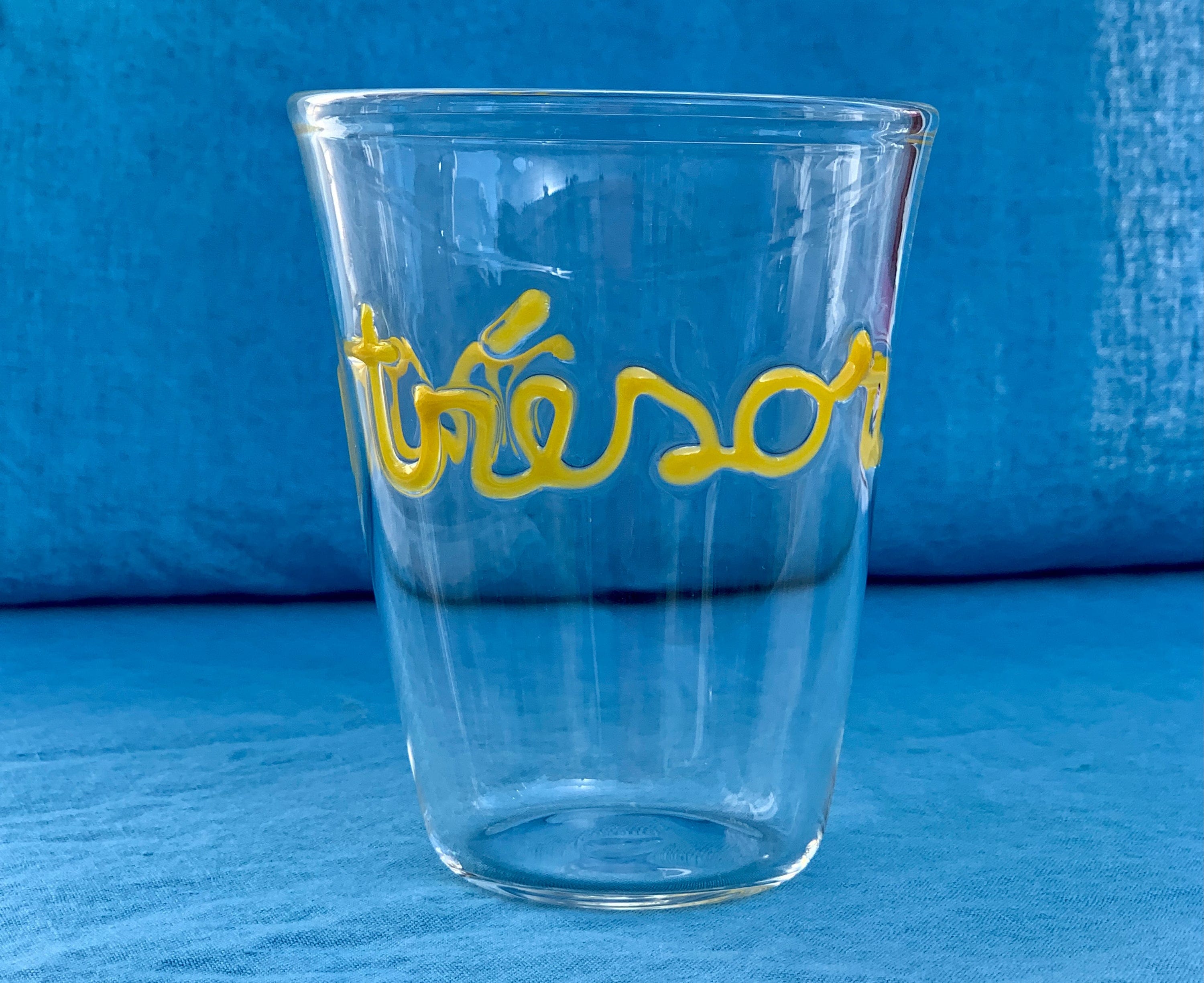 Handblown Glass "Mon Trésor" (My Treasure) Tumbler