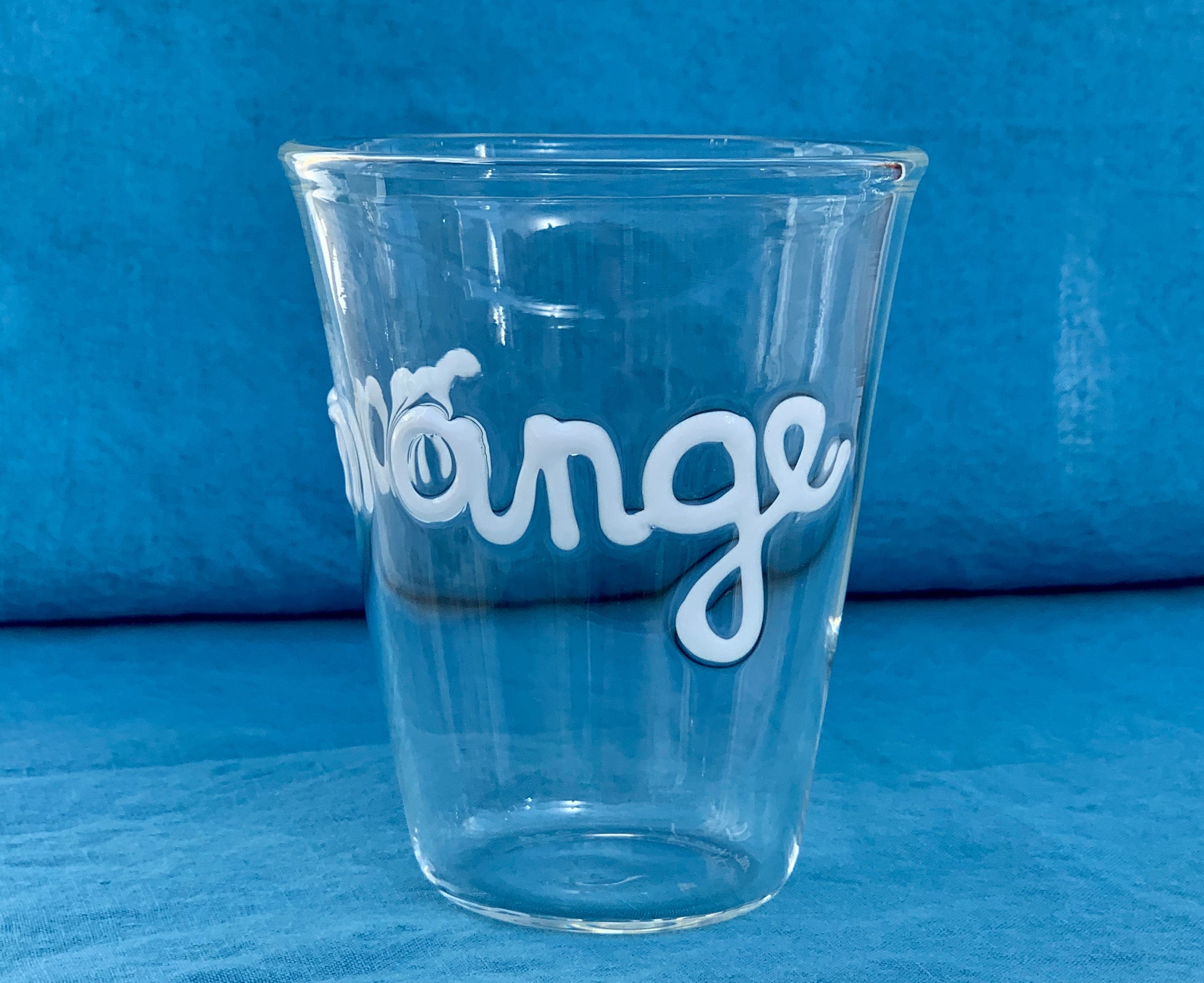 Handblown Glass "Mon Ange" (My Angel) Tumbler