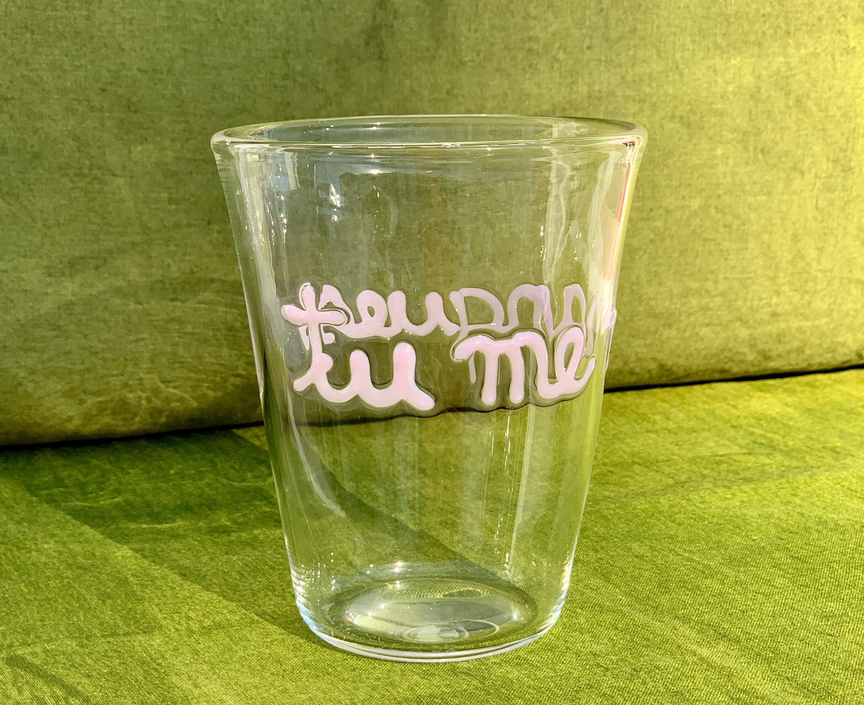 Handblown Glass "Tu Me Manques" (I miss you) Tumbler