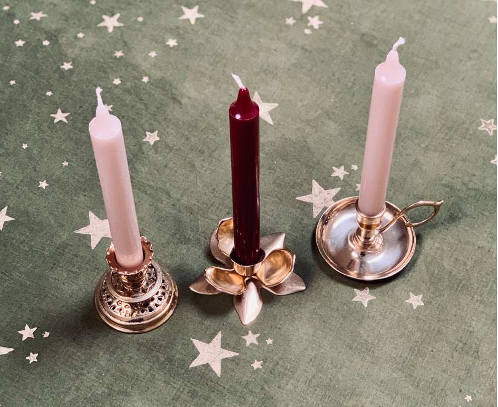 Gold Plated Flower Candle Holder by Trudon