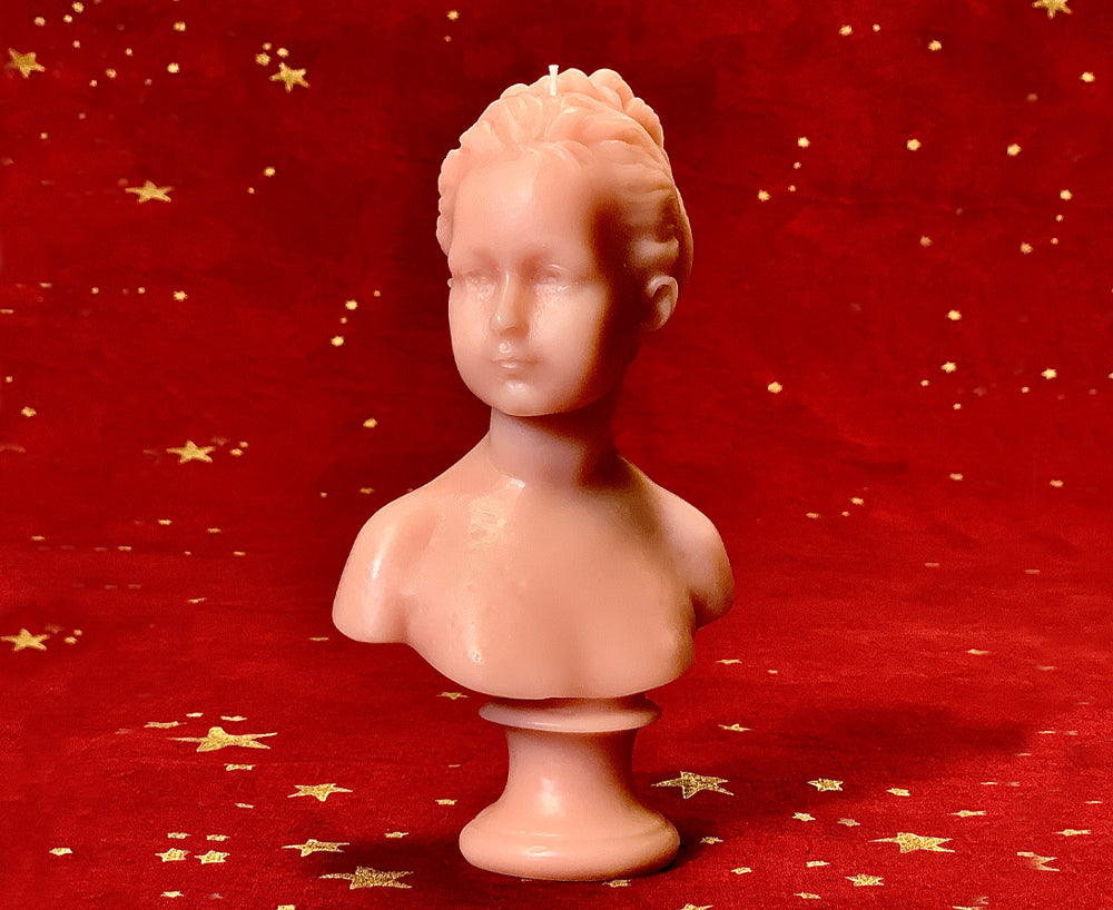 Louise Carved Wax Bust in Pink, 21cm