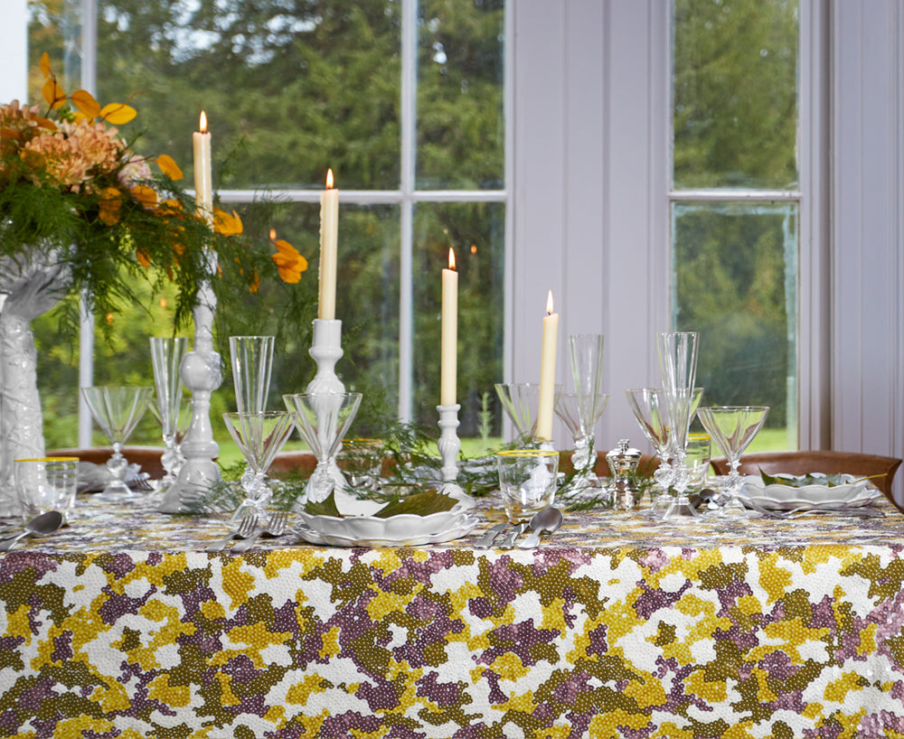 S&B Couture: 'London Plane' Sequin Table Gown in Khaki, Yellow, Dusty Pink and White