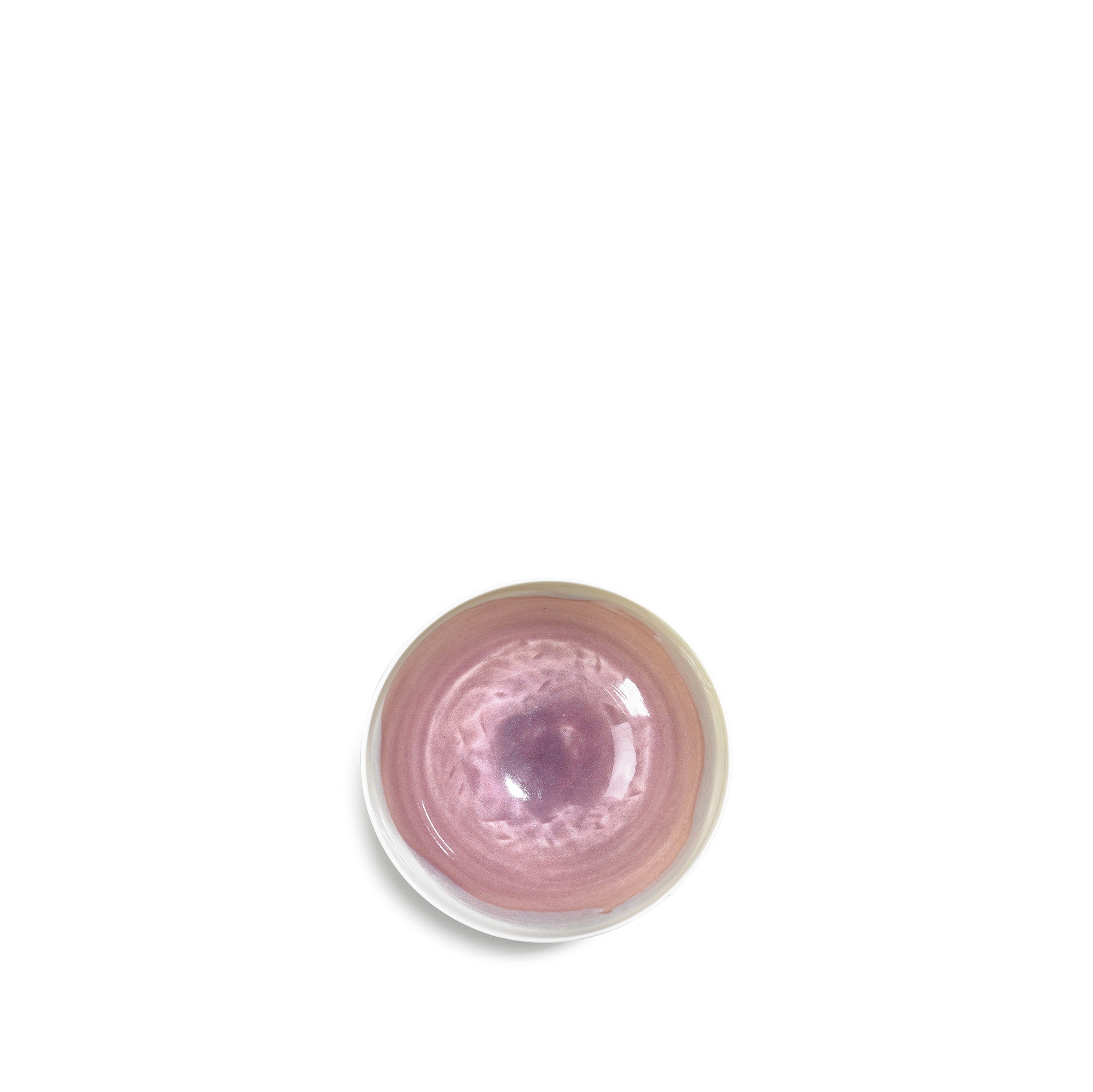 Small Grape Purple Ceramic Bowl with White Edge, 8cm