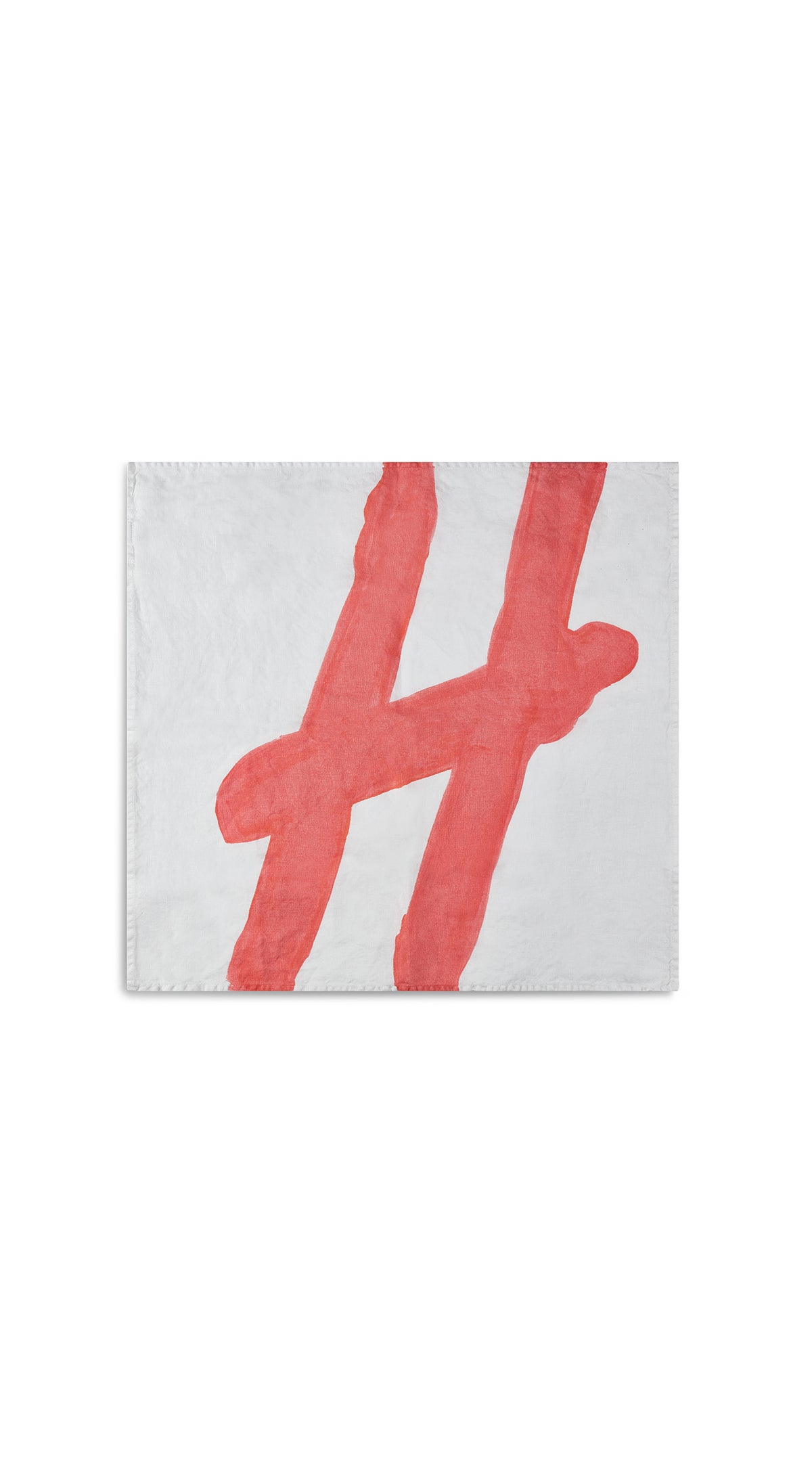 Alphabet Napkin 'H' in Coral Orange, 50x50cm