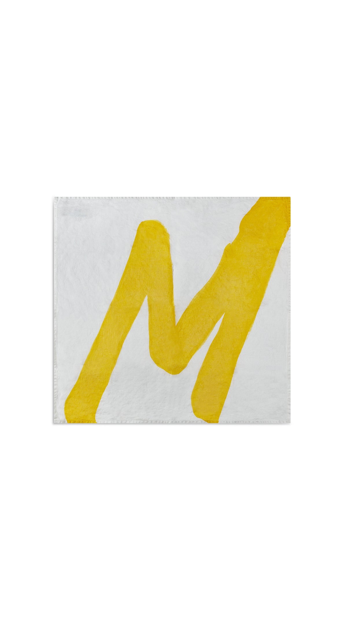 Alphabet Napkin 'M' in Lemon Yellow, 50x50cm