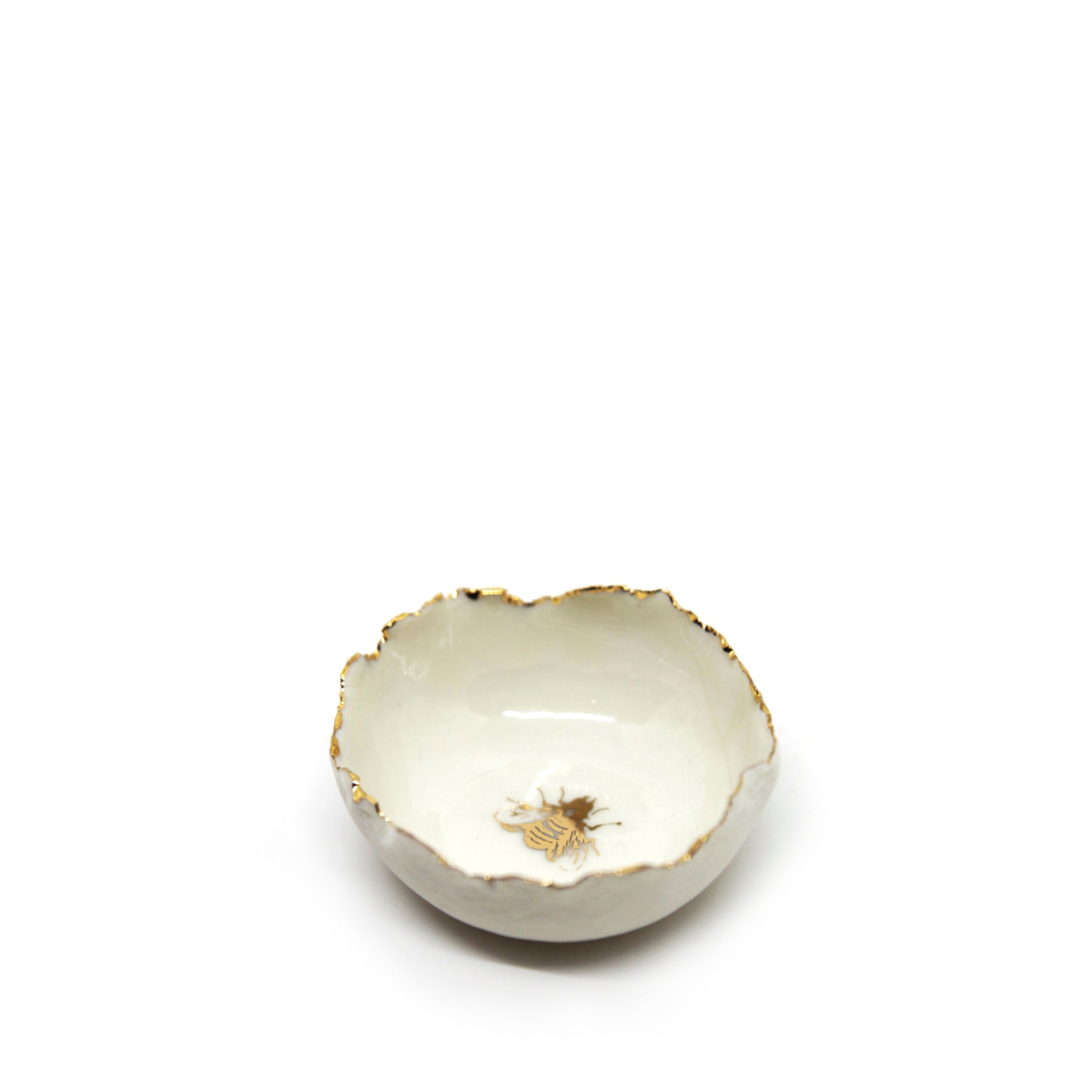 HB Jagged Bowl with Gold Bee, 7cm