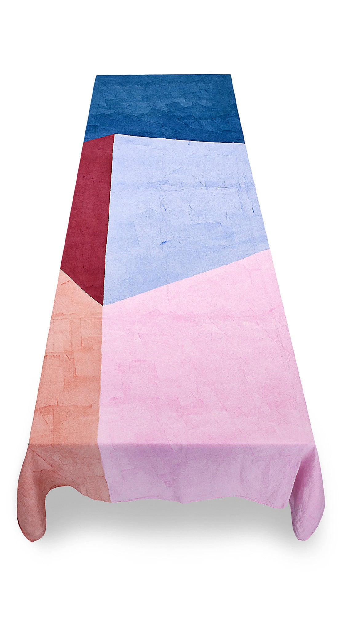 "Cubes" Block Colour Linen Tablecloth in Multicolours